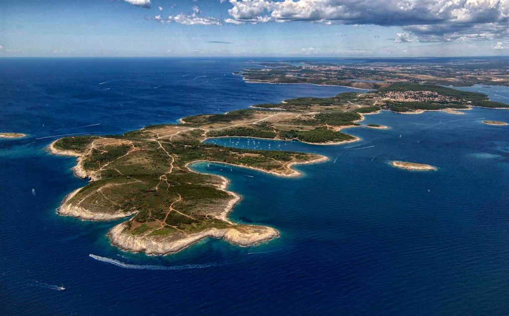 View of Premantura recreational area from above in the Istrian Peninsula