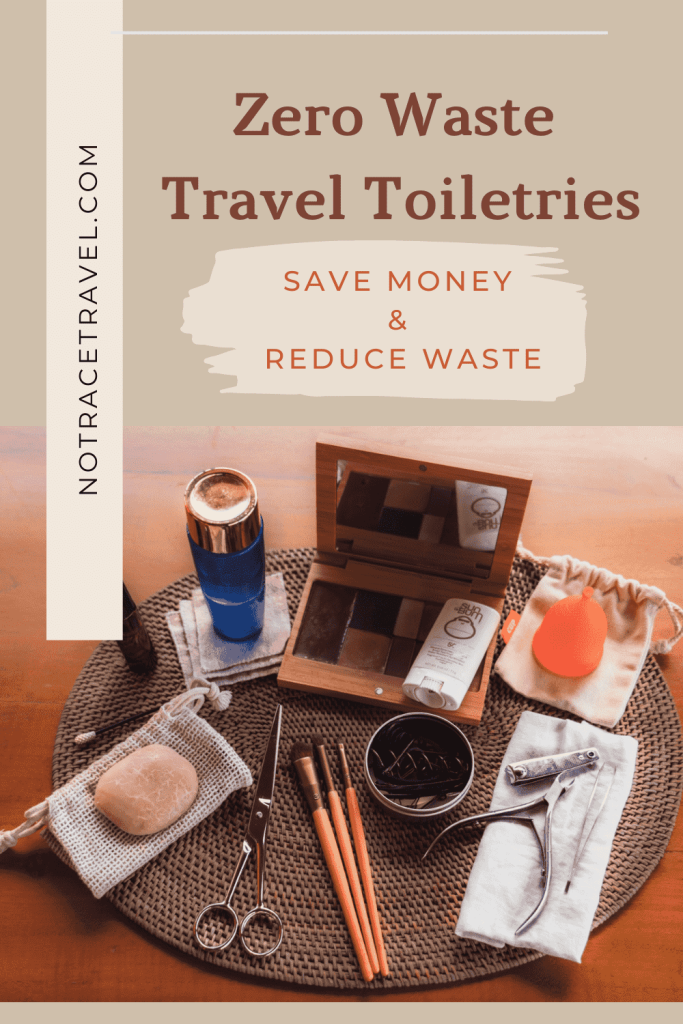 Zero waste travel toiletries to save money and reduce waste, link to pinterest