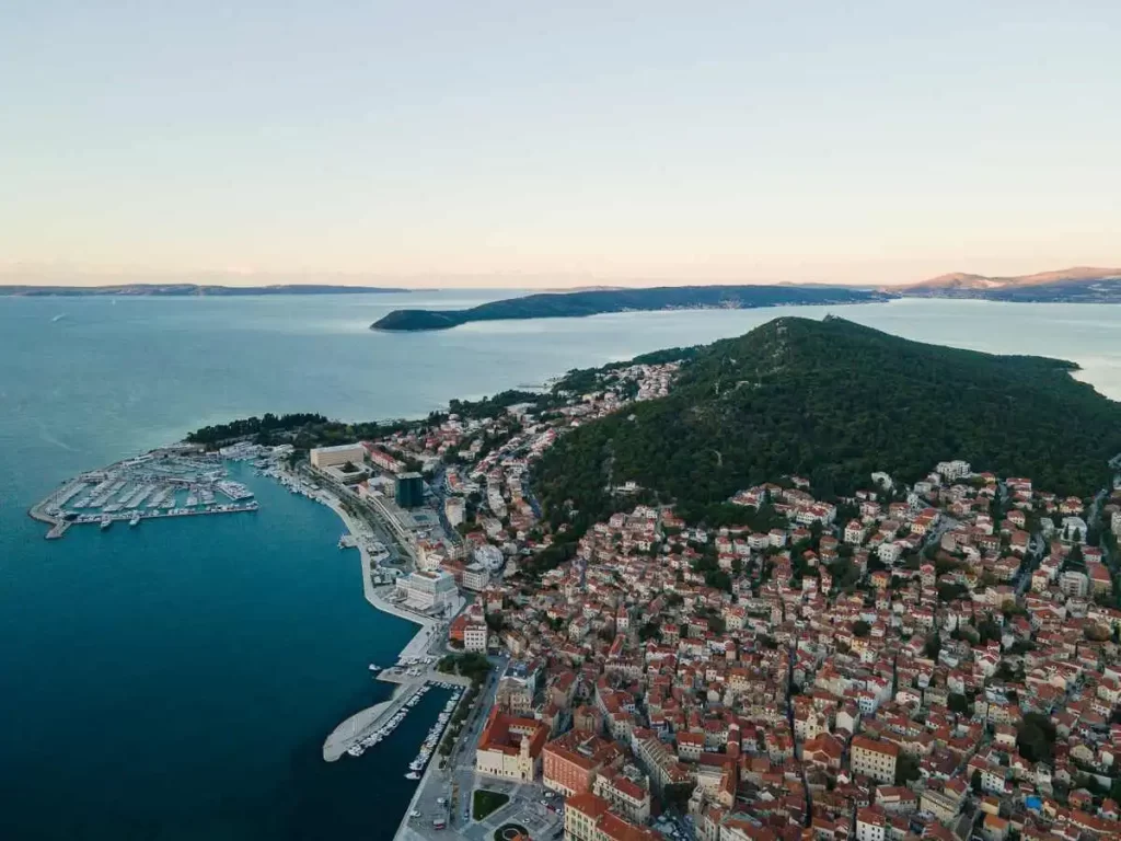 View of Marjan Hill and the old part of Split, Croatia