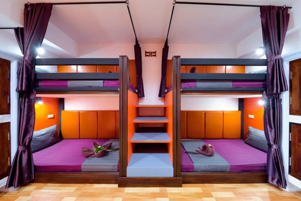 Beds in a hostel in Koh Samui